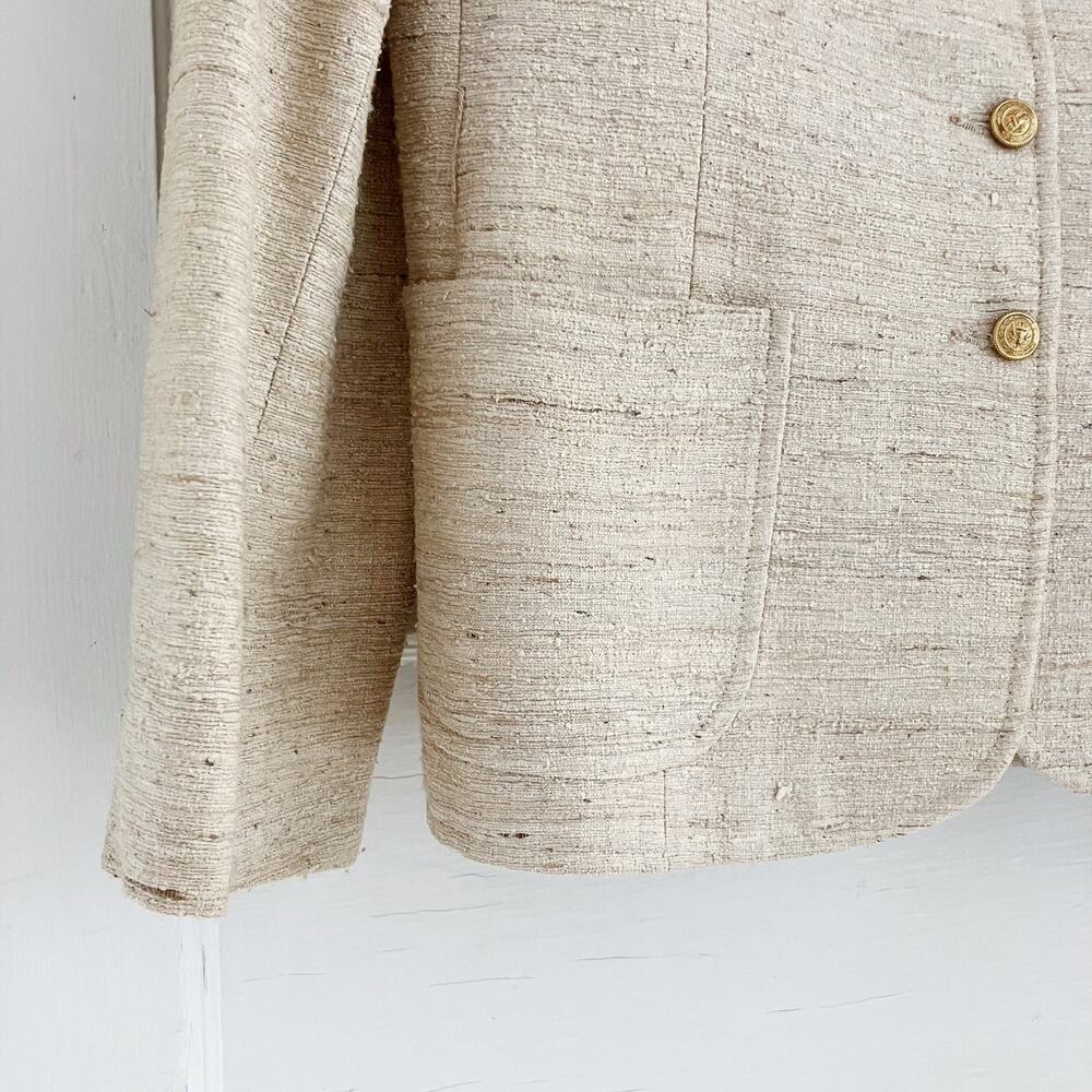 Vintage Devon Hall Cream Neutral Skirt Blazer Suit Set - Picture 10 of 16